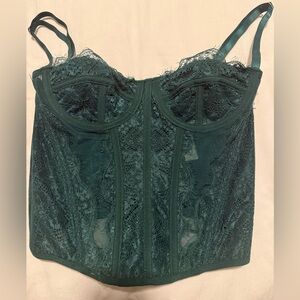 Dark Green Lace Bustier